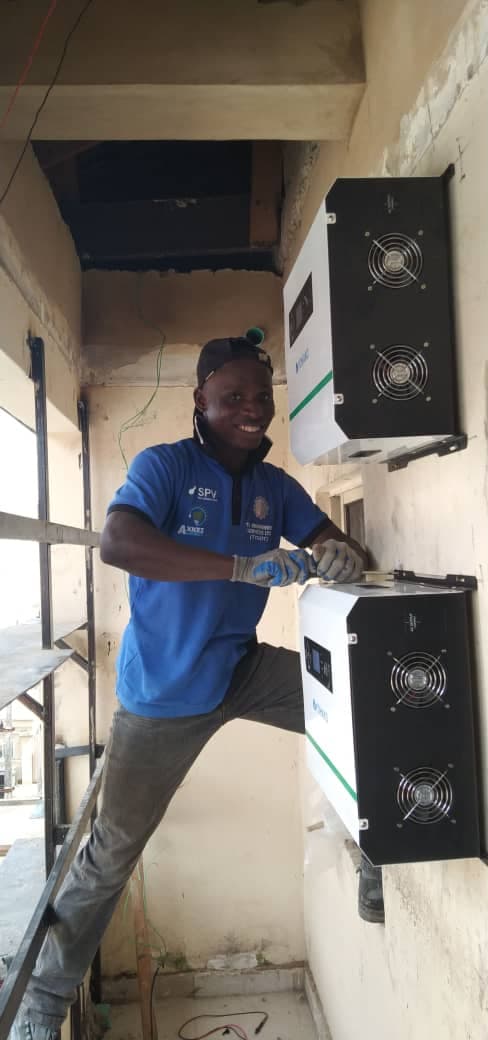 Solar panel installation project.