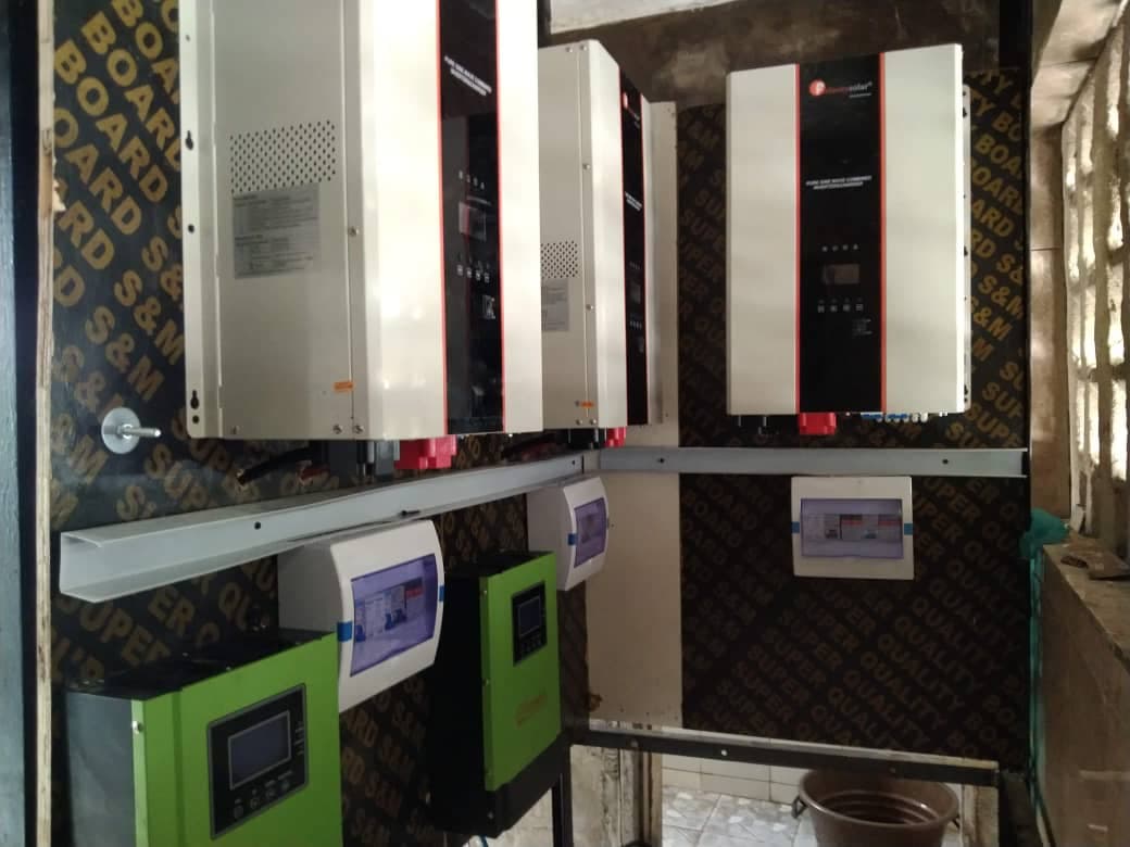 Solar panel installation project.